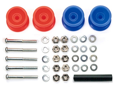 LOW FRICTION PLASTIC DOUBLE ROLLERS (RED & BLUE / 13-12mm)