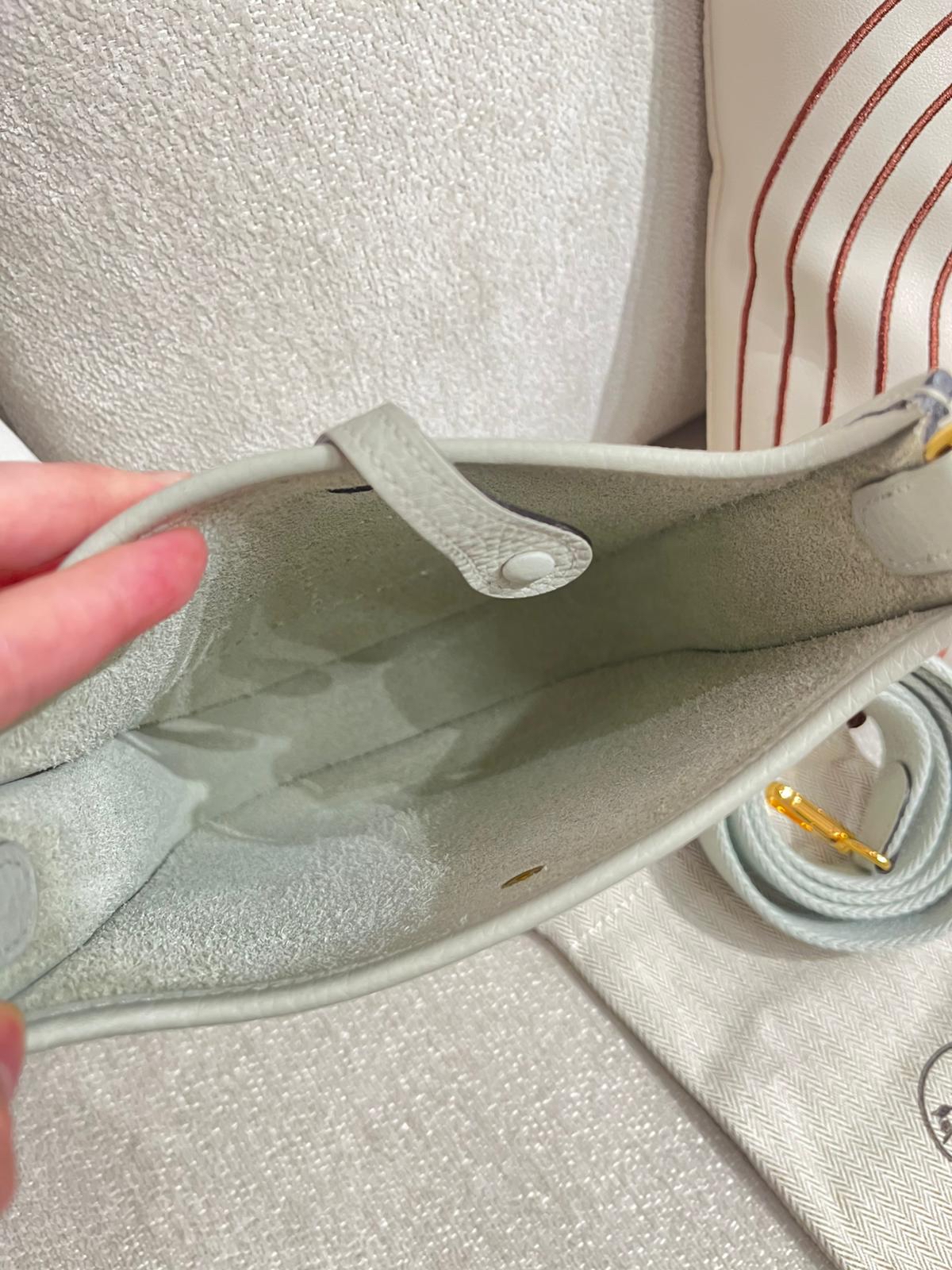 Hermes Mini Evelyne Stamp B 水晶灰 100%Authentic, 99%New✅收據✅Dust bag ✅Box