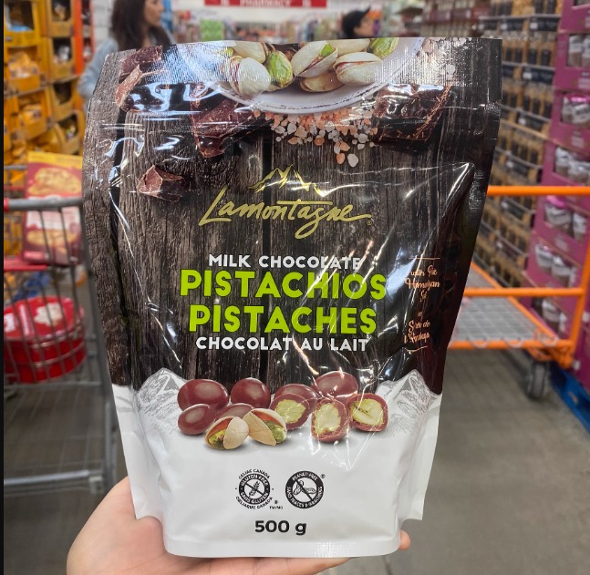 加拿大Costco │Lamontagne 喜馬拉雅粉紅鹽開心果牛奶朱古力 500g