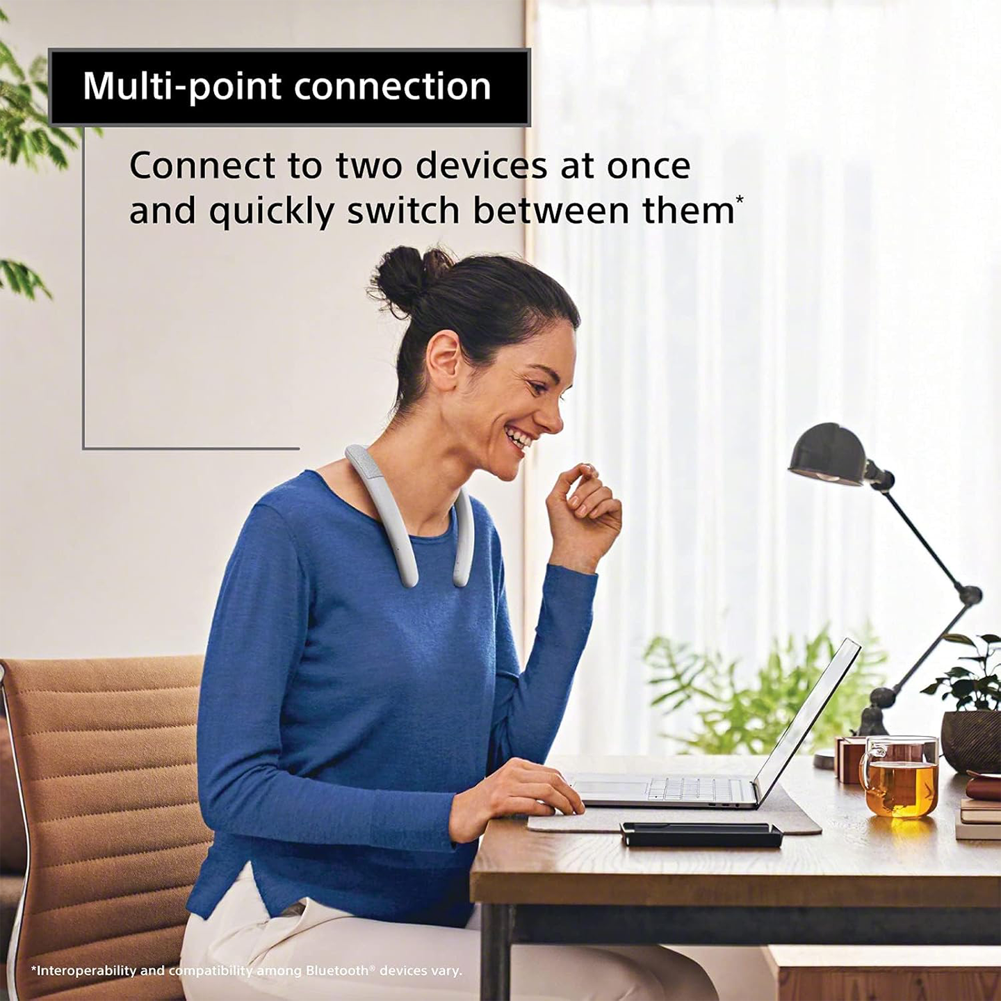 Sony Wireless Neckband Speaker White (SRS-NB10)