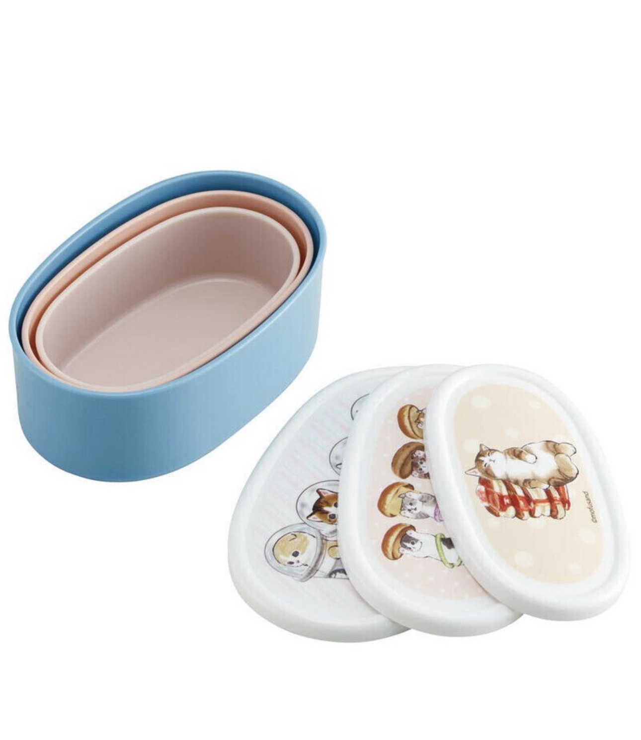 現貨🇯🇵3in1橢圓形食物盒 -Mofusand