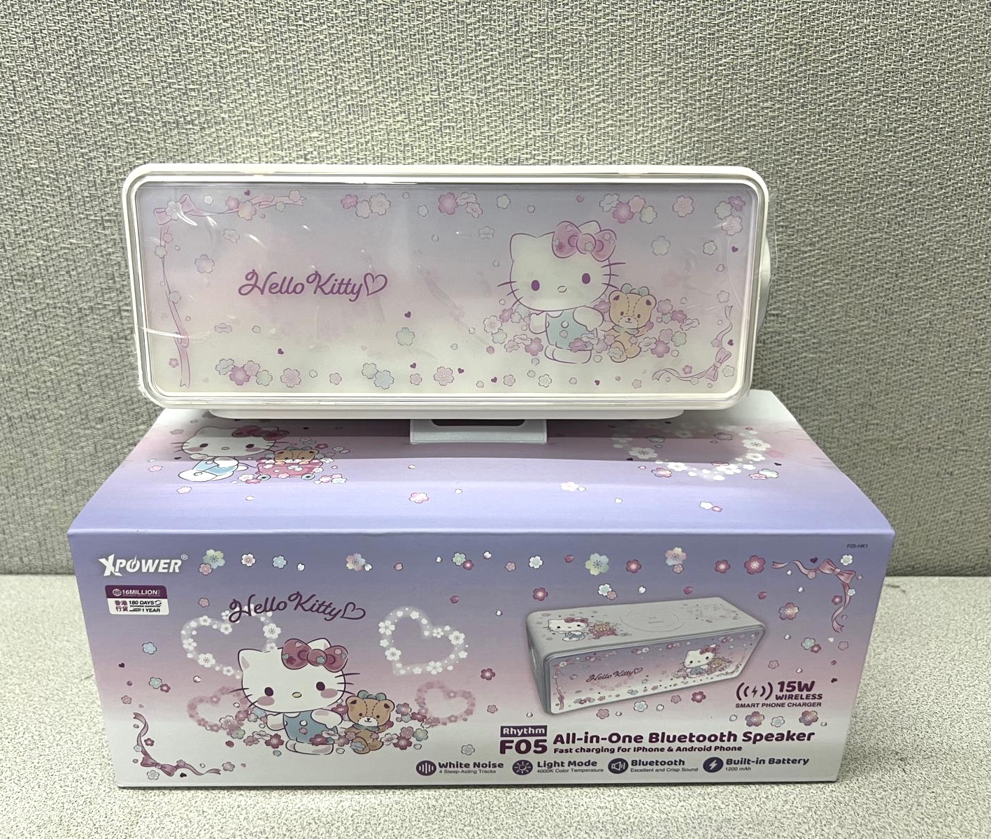 🌈XPower x Hello Kitty  Rhythm F05 無線充電+藍牙喇叭小夜燈 