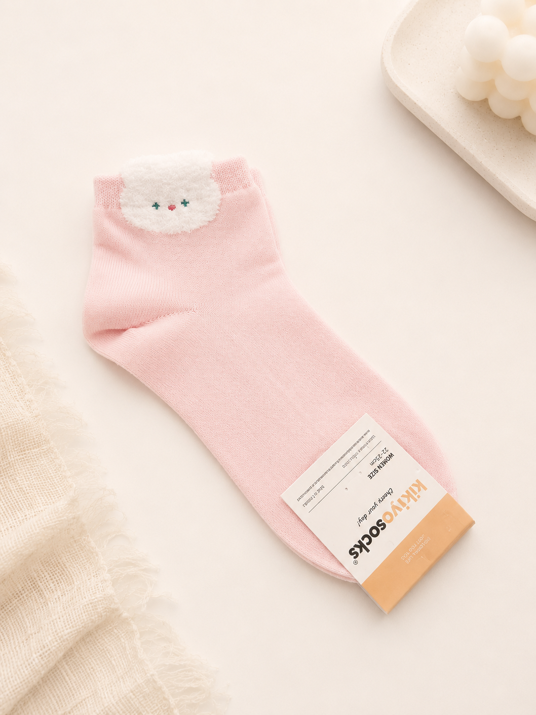 Korean Fluffy Bunny Mid Socks