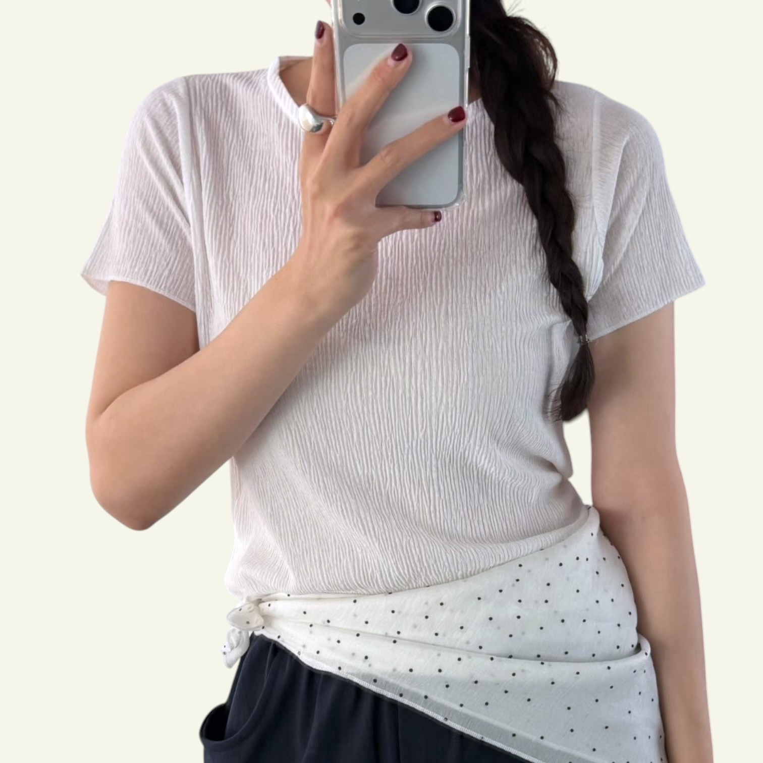 221405 皺布短Tee