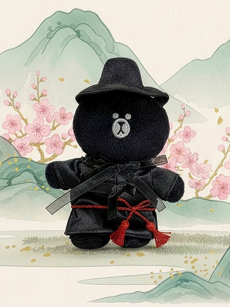 📦訂購 韓國代購 LINE FRIENDS BROWN UNDERWORLD SAJA PLUSH KEYRING (K-SOUVENIR) 熊大韓服鎖匙扣