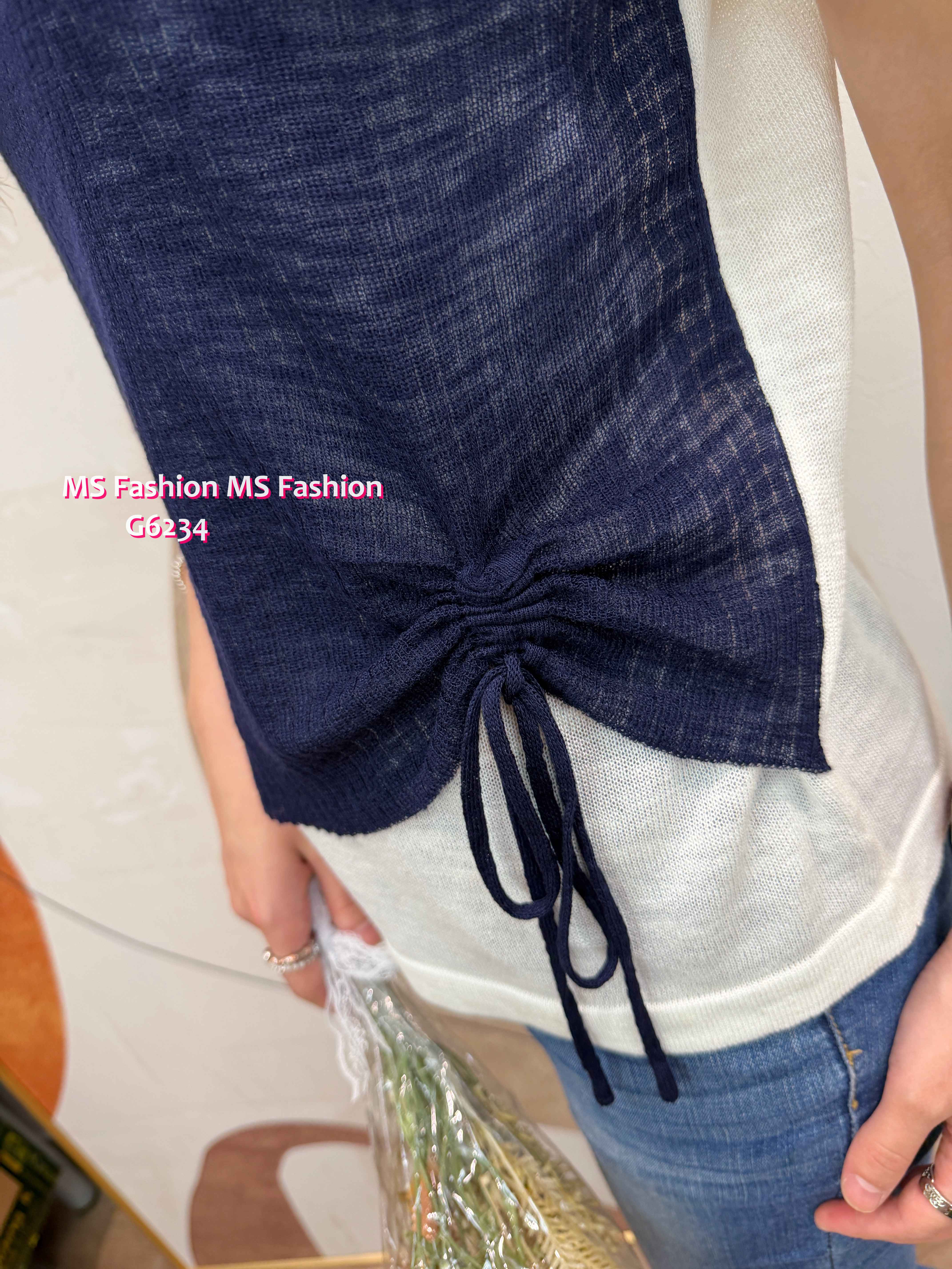 G6234 韓國🇰🇷假兩件拼色針織top