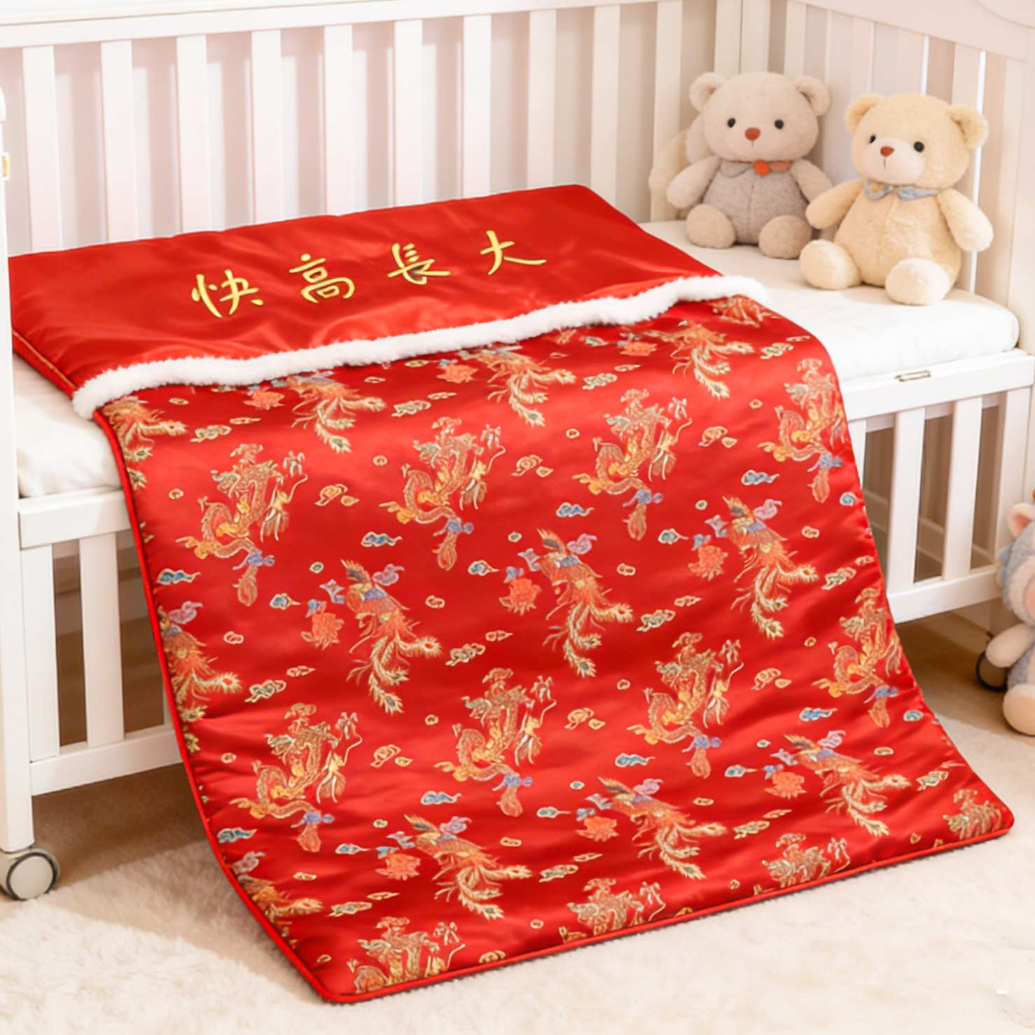 經典龍鳳被 Cotton Baby Blanket (Dragon & Phoenix Design)