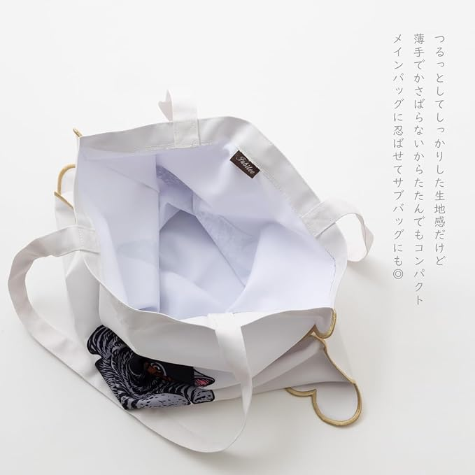 【日本直送】Jubilee 可愛刺繡波浪邊 Tote Bag！貓奴狗奴必備大容量手提袋 