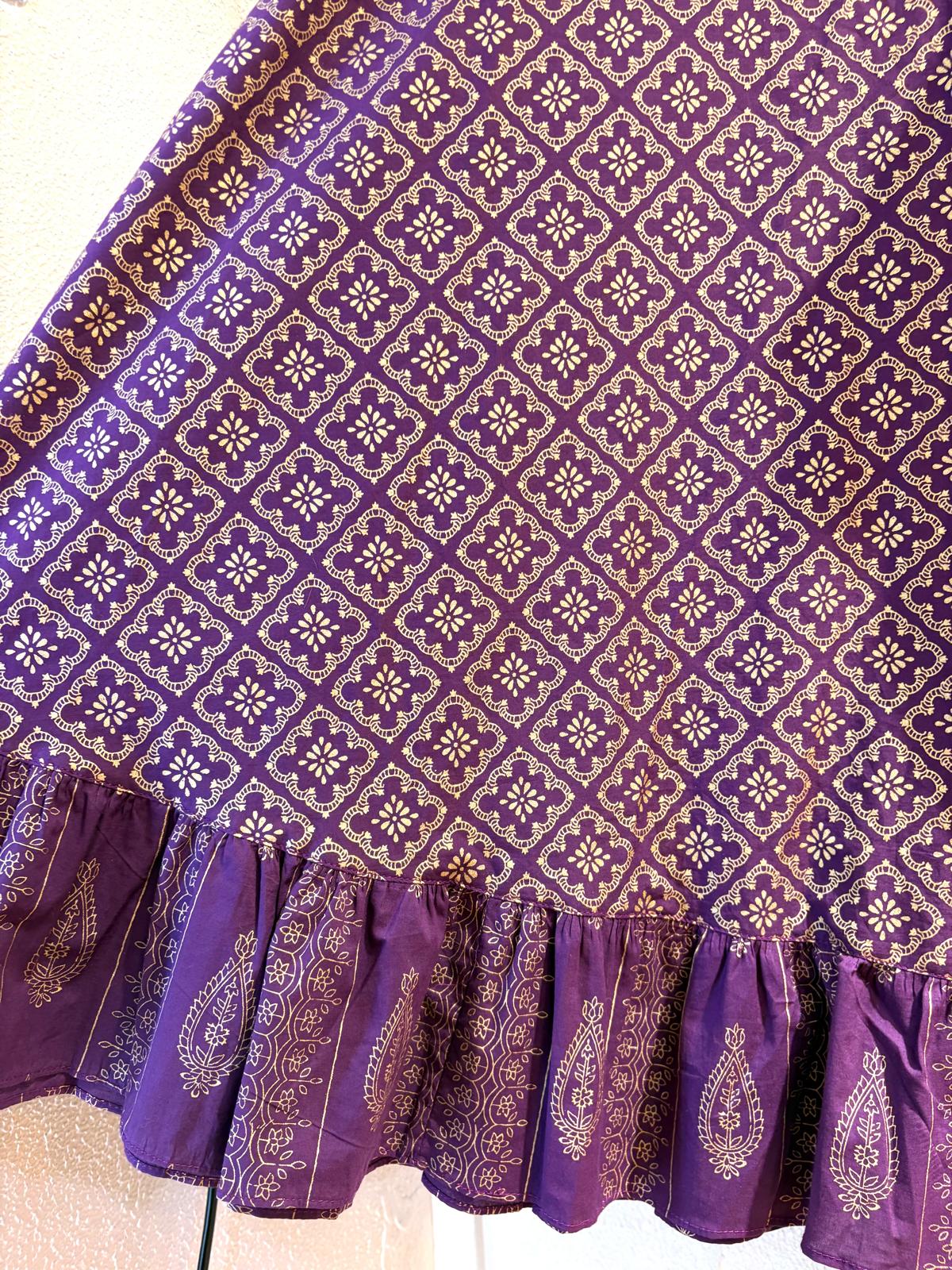 泰國名牌CHEVA - 紫色印花燙金Wrap Skirt