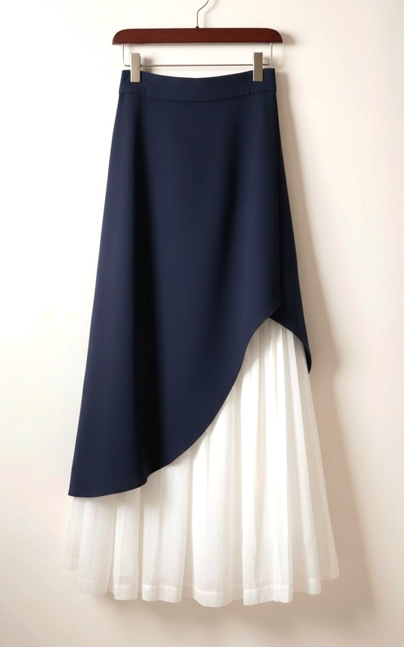 Duo-Tone Asymmetrical Skirt