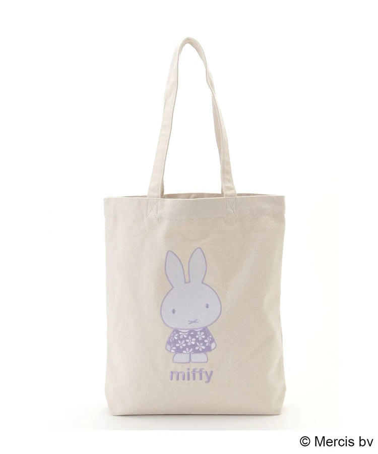 Dick Bruna miffy 刺繡 TOTE BAG lavender