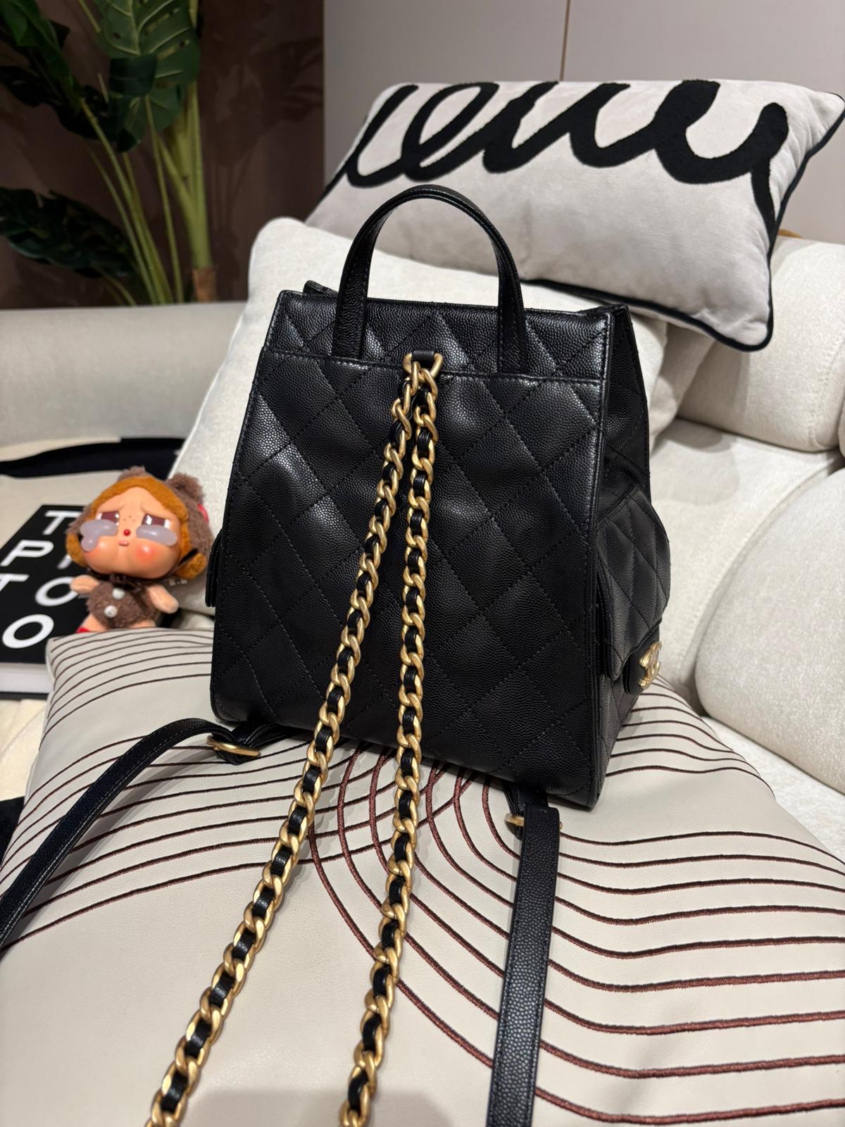 Chanel 25 Backpack 黑色荔枝牛皮金扣 100%Authentic, 98%New ✅晶片✅Dust bag