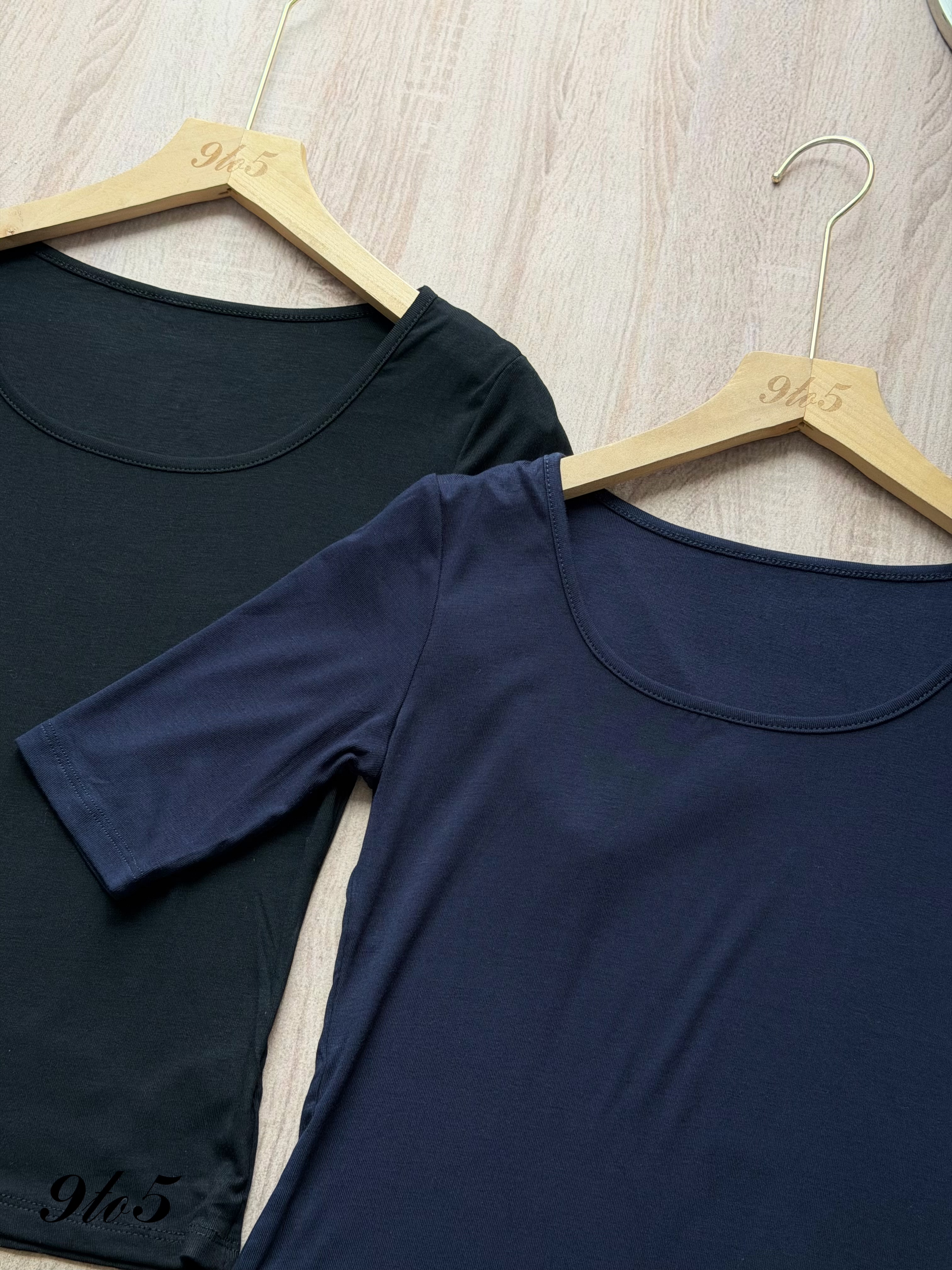 T4477 Half Sleeve Square Neck Top - 4 Colors 