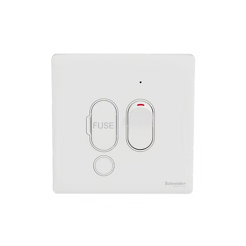 施耐德 Unica X 皎月白 13AFuse有掣有燈 接線蘇
