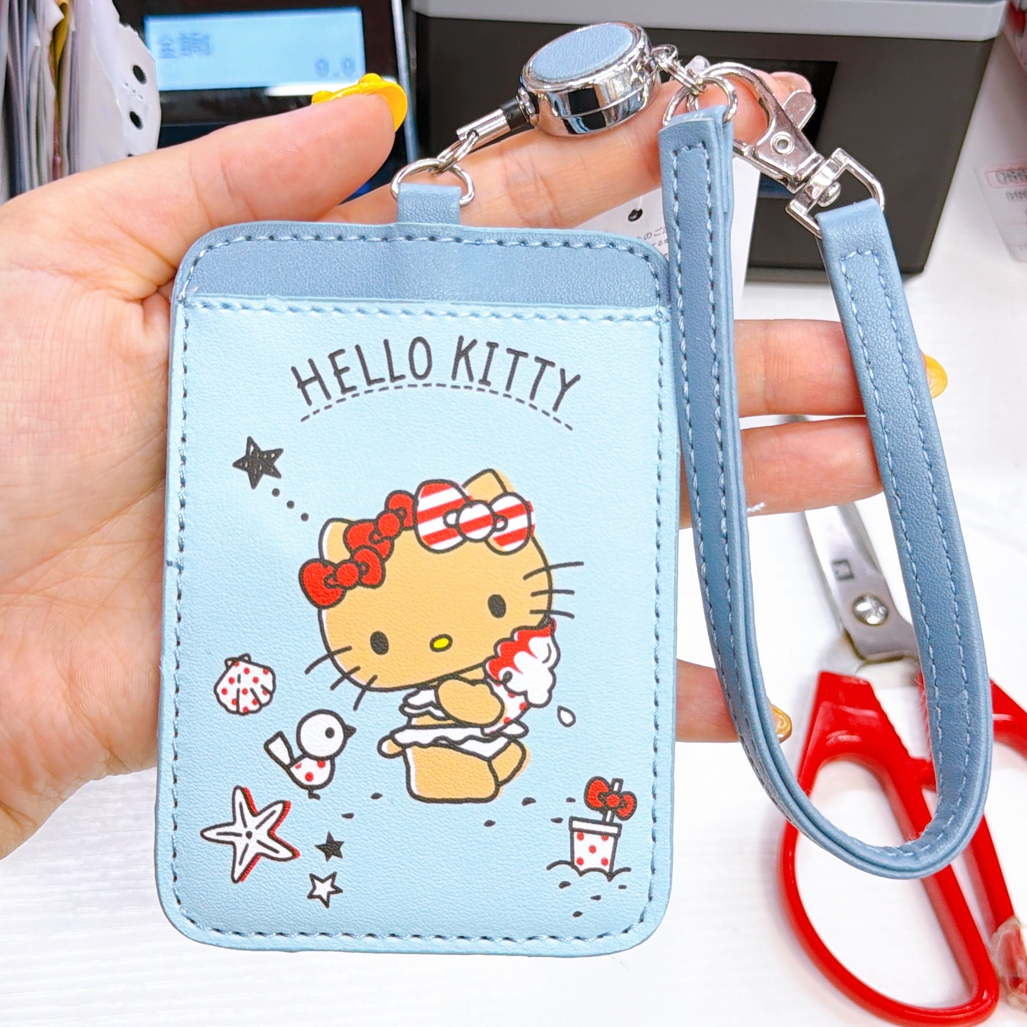 日本直送Hello Kitty黑皮系列伸縮卡套