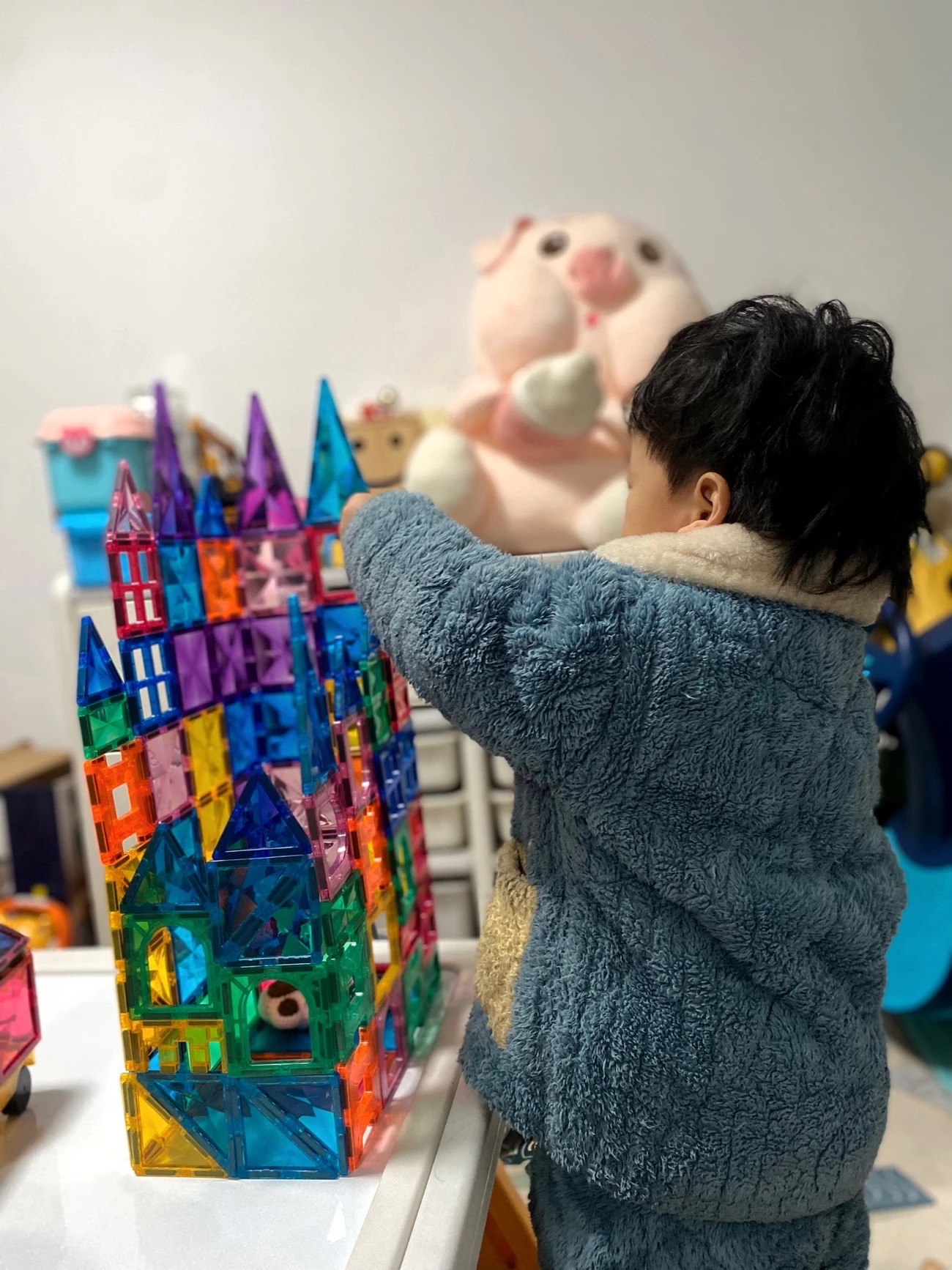 這款玩具是 MAG-PARADISE 品牌的 磁性建構片 (Magnetic Building Tiles)，型號 DZ-60，屬於 STEAM / STREAM 教育類玩具。