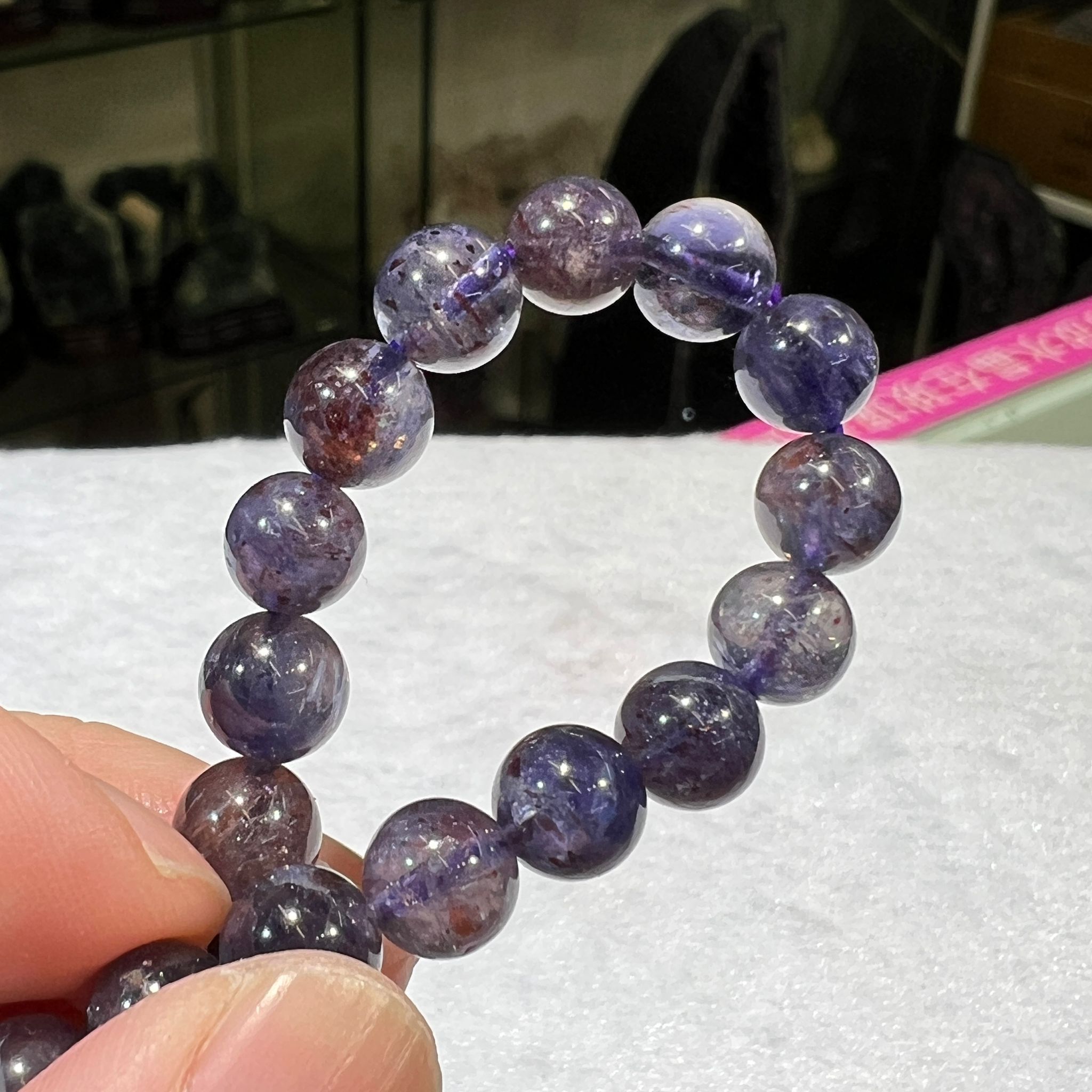 透體血滴✨堇青石手串 7.5 mm +/- #CA0016