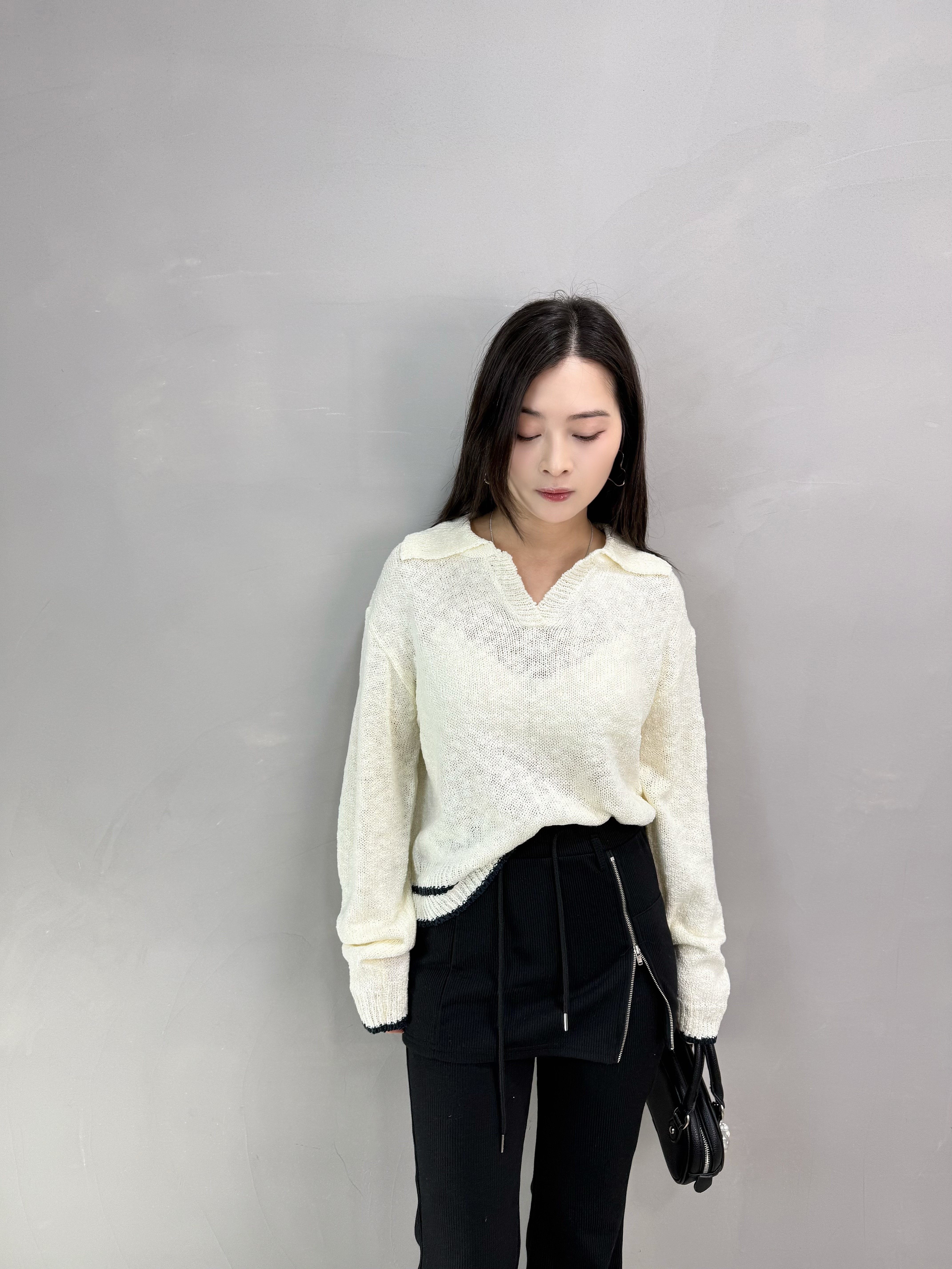 G77 暗紋喇叭褲+裙Set