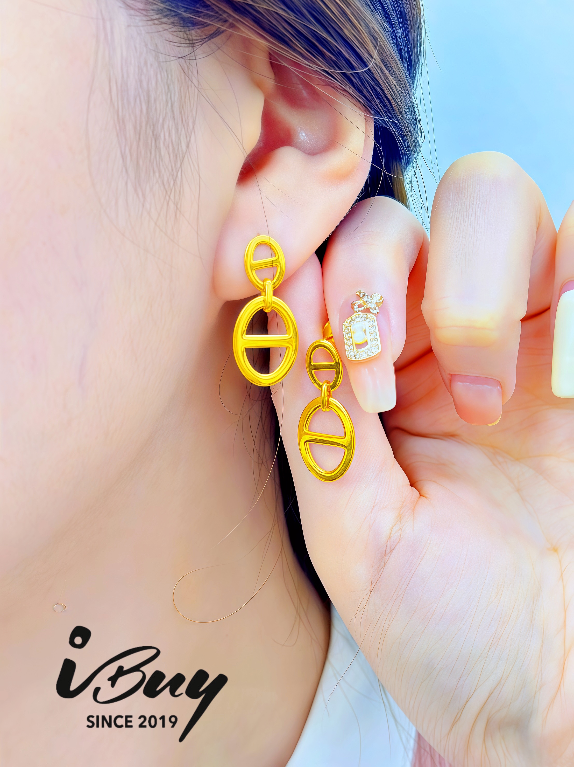 916 GOLD HERMES EARRING 卡家耳针