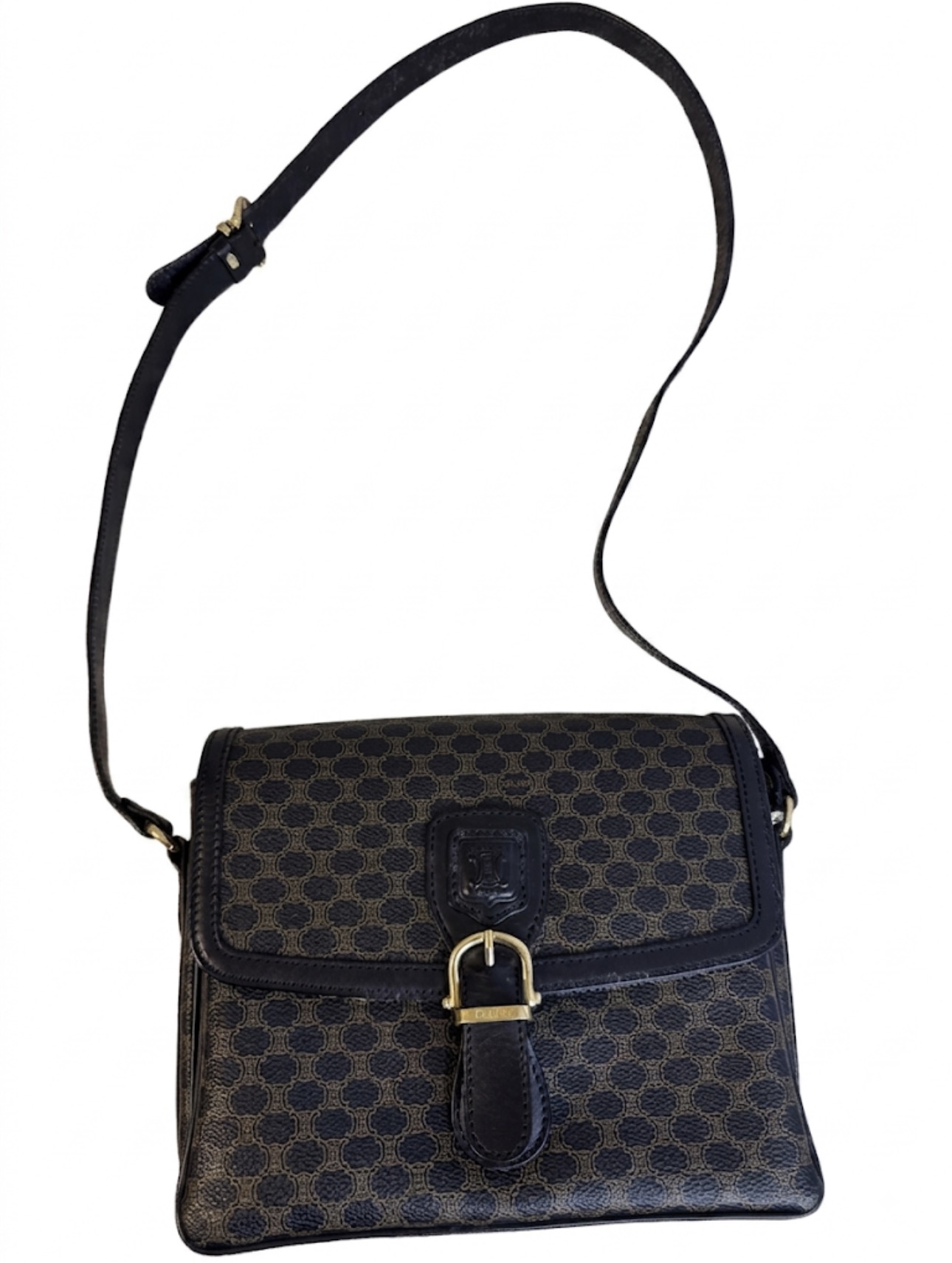 Celine Black Macadam Shoulder Bag