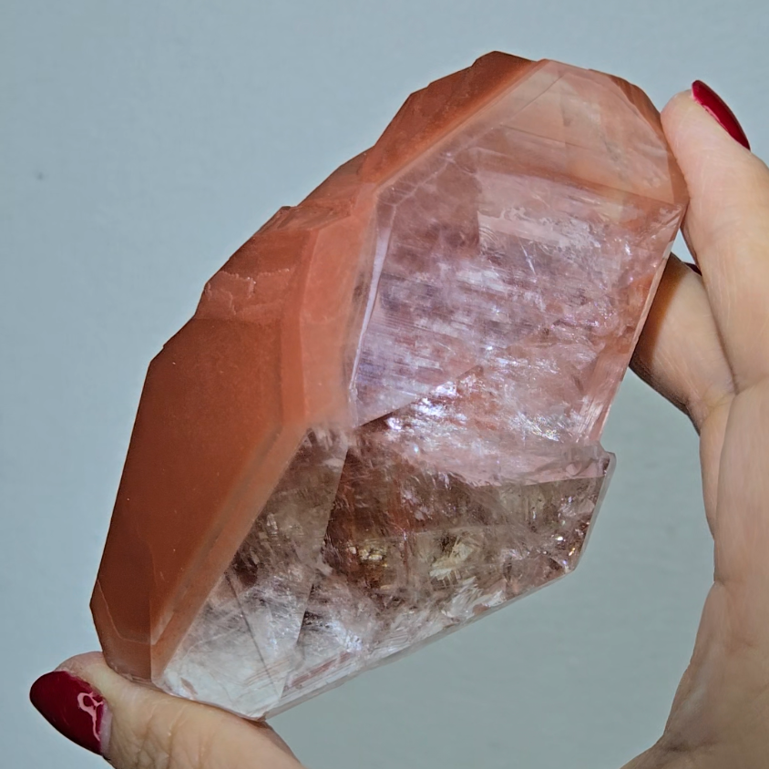 Red diamond calcite with stunning rainbows - CC48