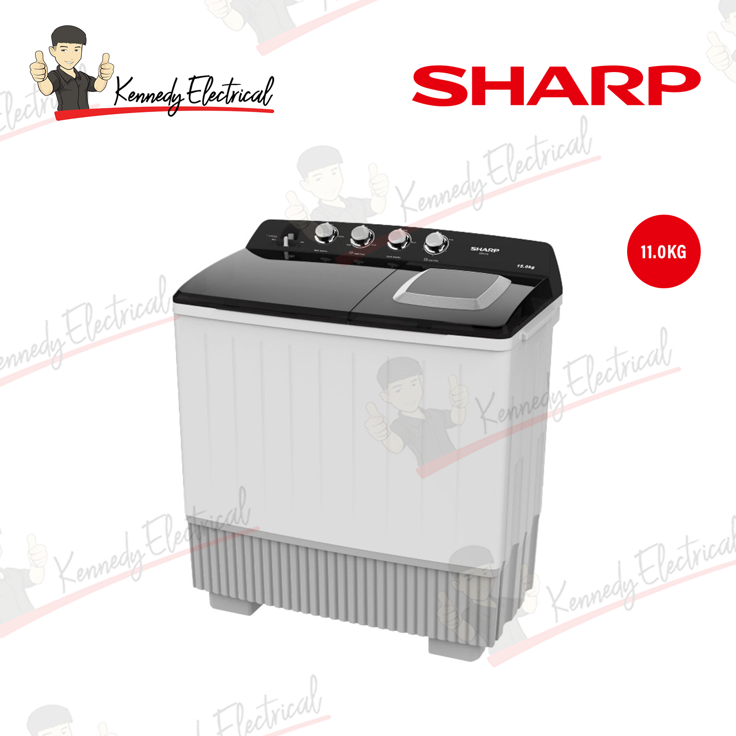 Sharp 11kg Semi-Auto Washing Machine (ESTP1116)