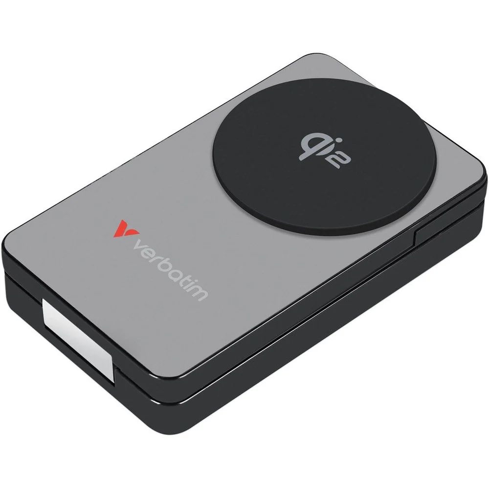 Verbatim Qi2 15W PD 30W 磁吸無線充電行動電源（支援手機、Apple Watch 與耳機）10000mAh CCC 認證