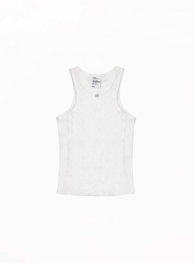 Badblood[w-tnk24-025] Selena Lace Tank Top - White | KAZUE