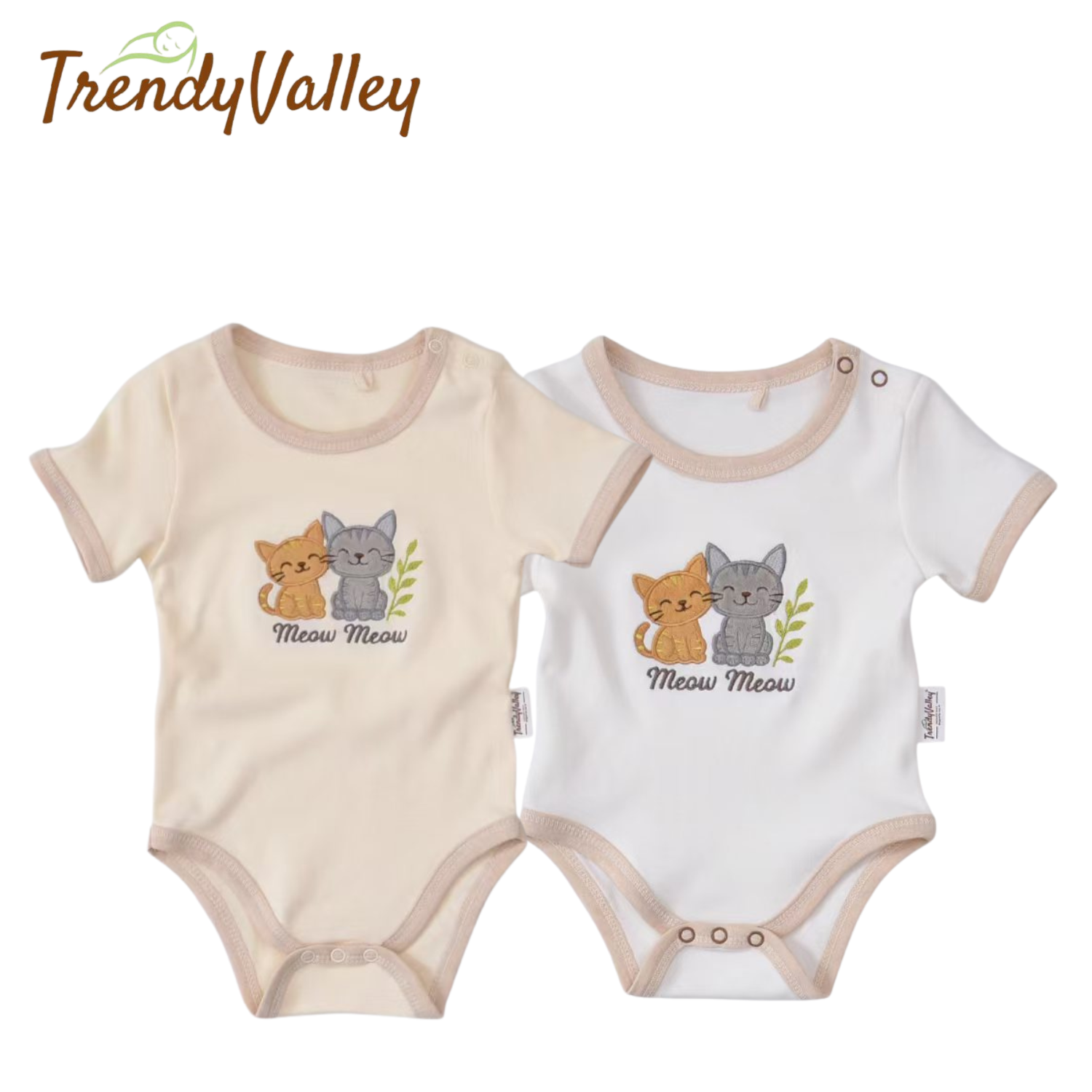 Trendyvalley Organic Cotton Baby Romper (CAT)