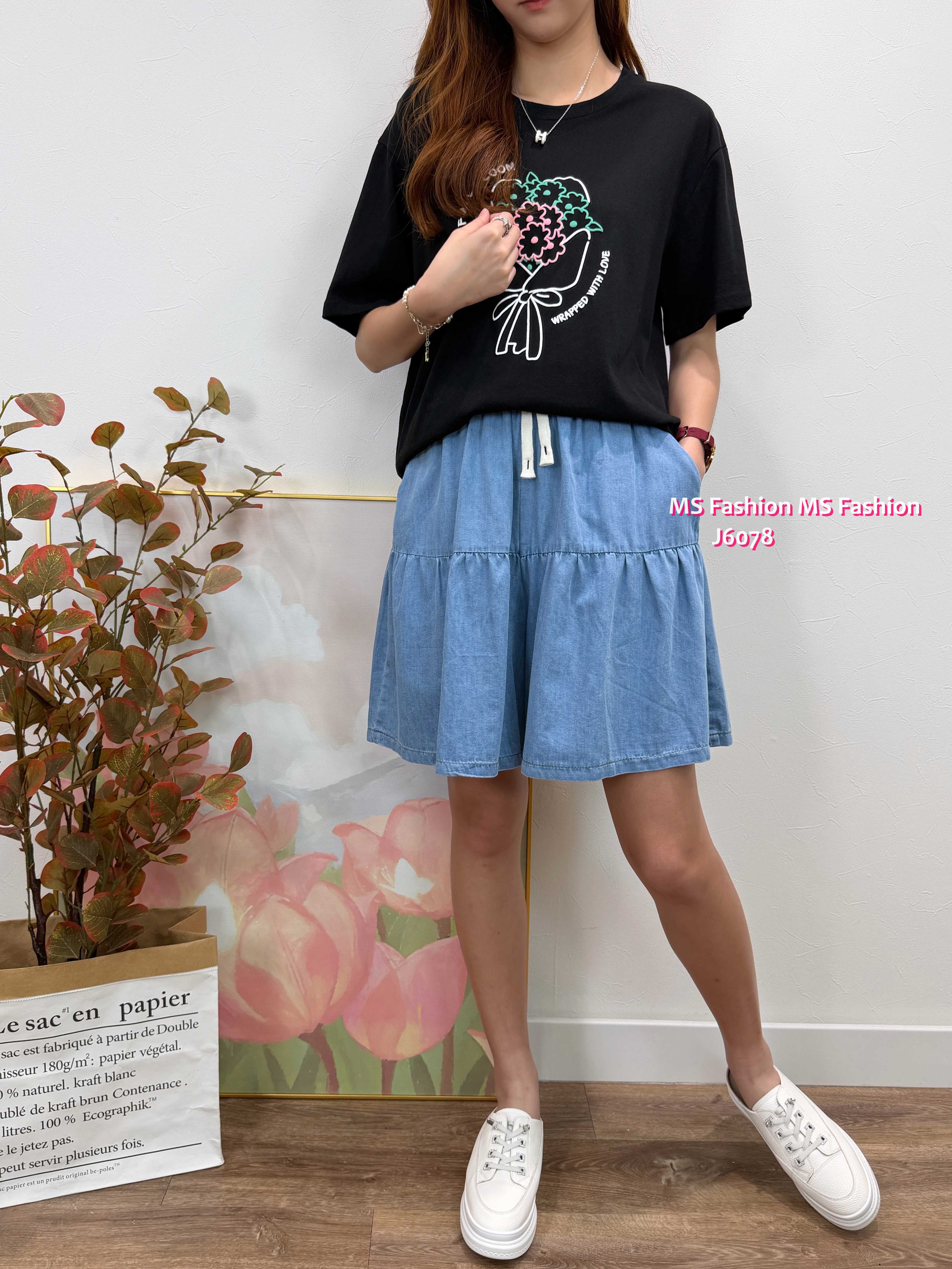 J6078 百搭易襯牛仔裙褲