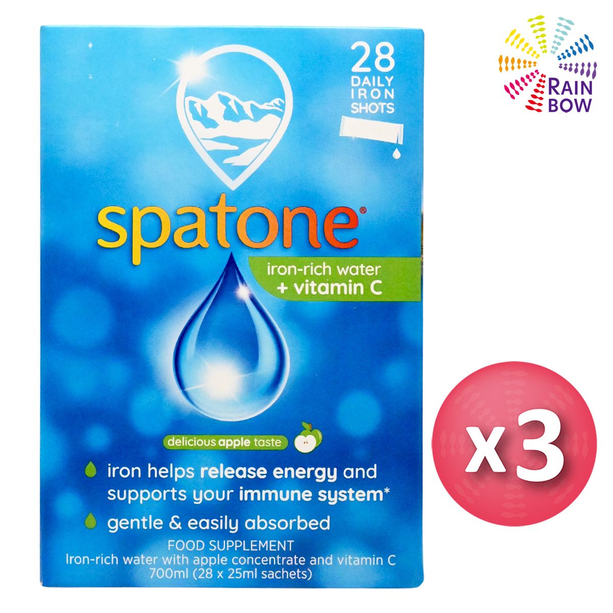 (NS)英國 Spatone -100%天然液體鐵- 蘋果味700ml (25mlX28包)