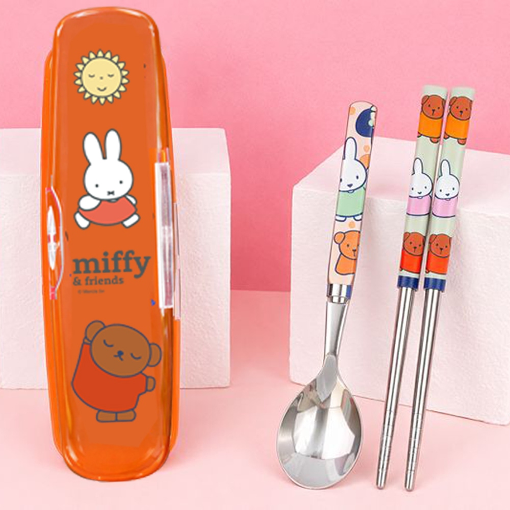 預購 miffy 不銹鋼 筷子匙 連盒