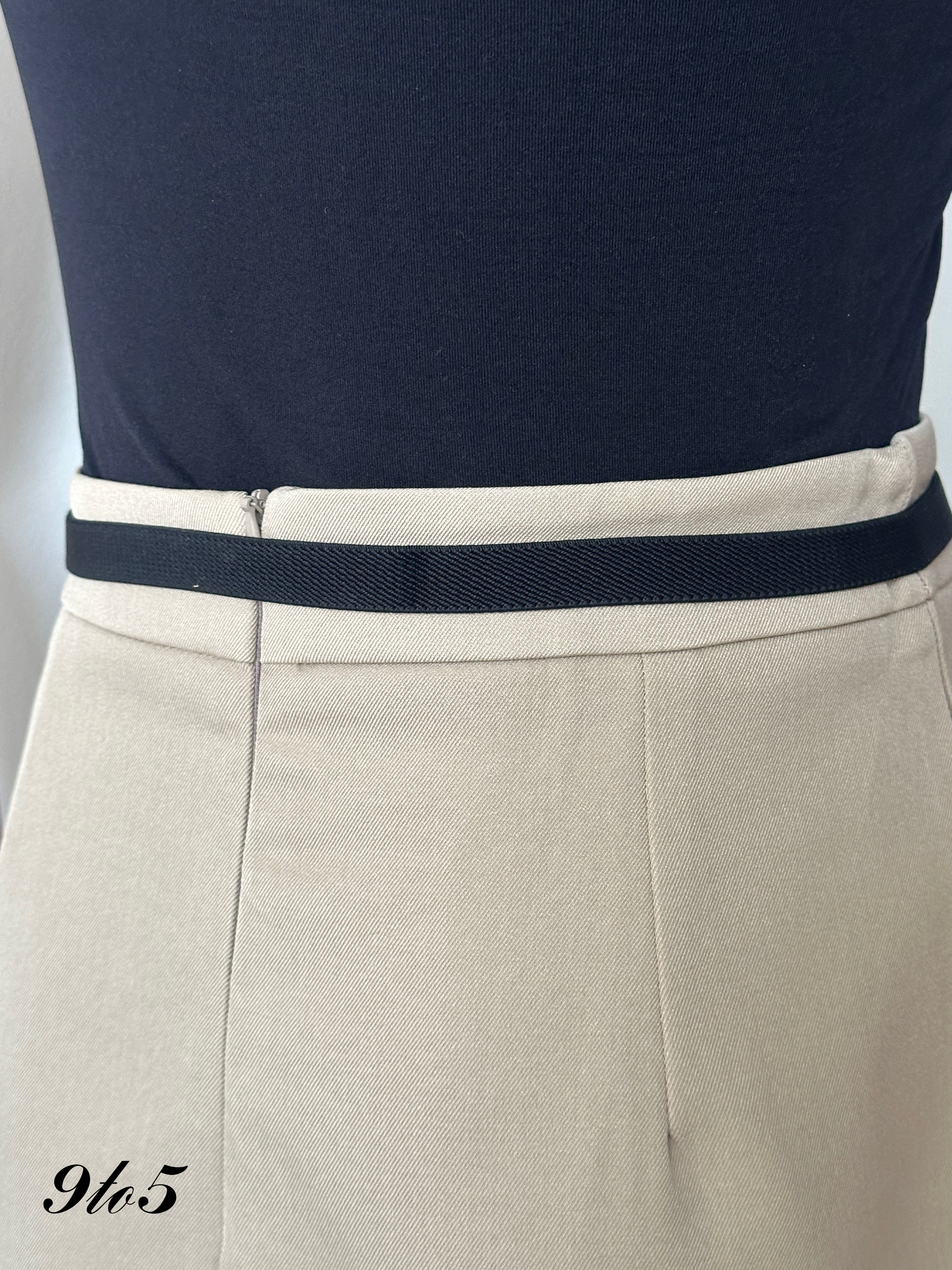 B0117 Thin Elastic Belt - Black & Grey