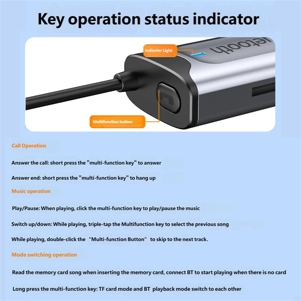 新款車載藍牙接收器 AUX適配器音樂播放器 PC6526