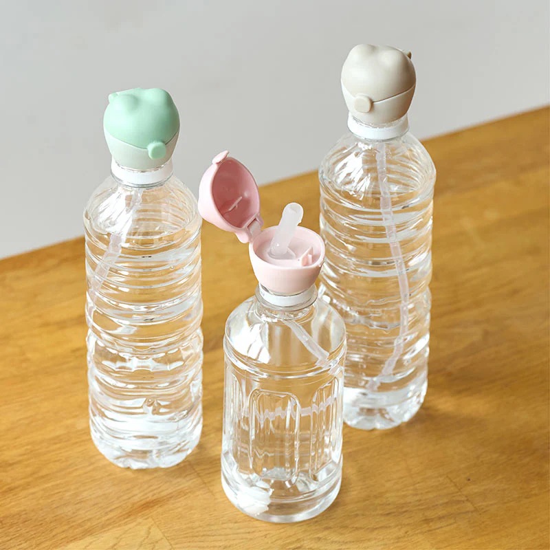 EdisonMama Animarl Straw 塑膠瓶吸管 (350~500ml專用) - 粉紅色 / 粉綠色 平行進口