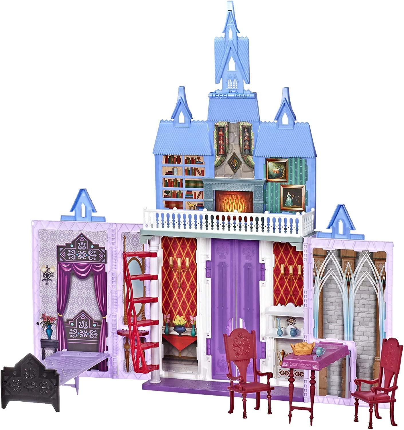 大大盒Disney Frozen 2 艾倫戴爾城堡 便攜式公主屋 兒童角色扮演玩具 冰雪奇緣城堡 禮物推薦 （不包人偶）