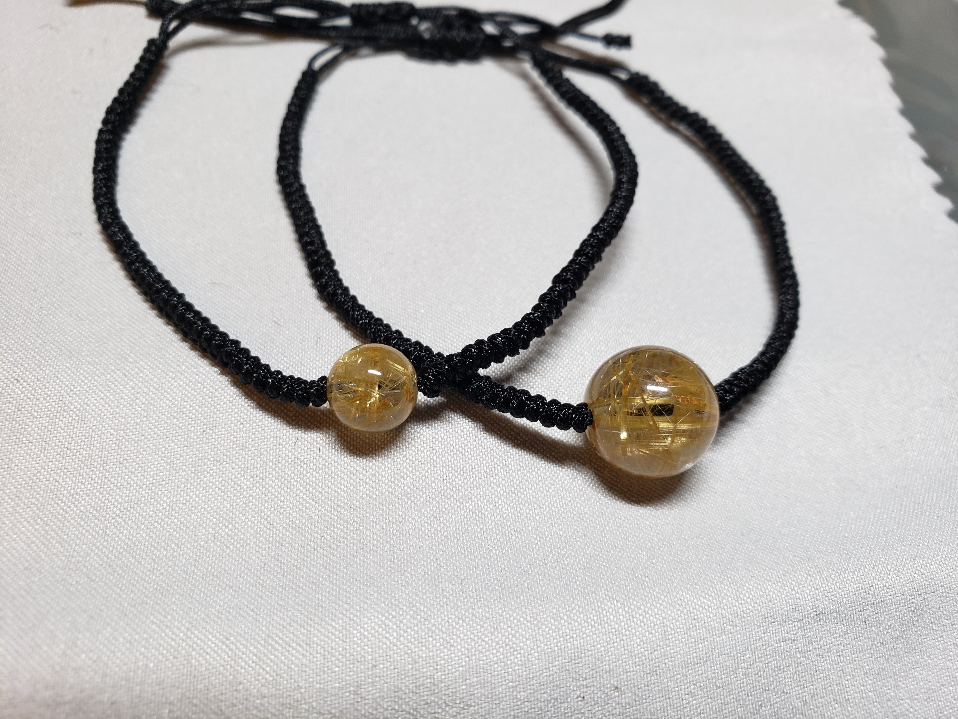 金髮晶單珠織繩手繩