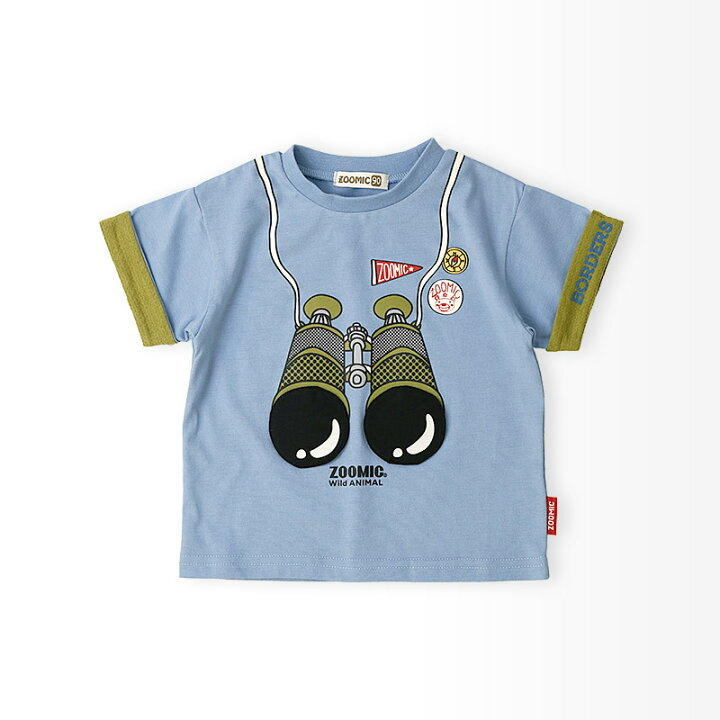 🇯🇵預訂 日本直送🇯🇵Zoomic兩色望遠鏡翻蓋前後印花撞色短袖T恤