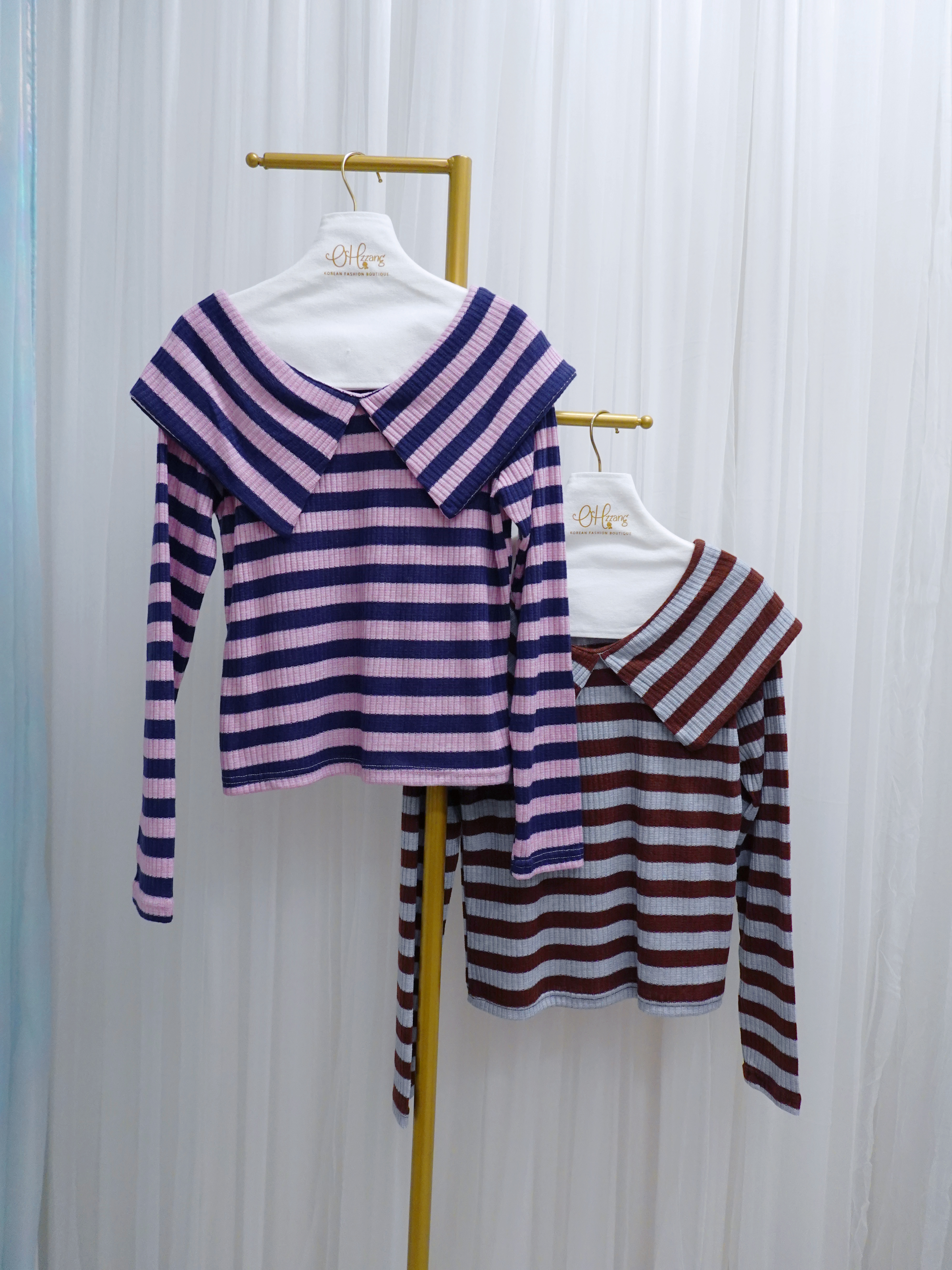 TOP15_09 大V翻領TOP (4色)