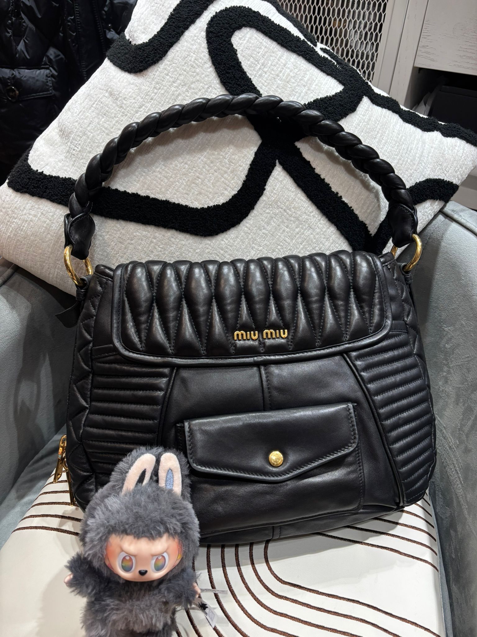 Miu Miu Hobo Bag Nappa Leather Shoulder Bag 100%Authentic, 98%New ✅Dust bag