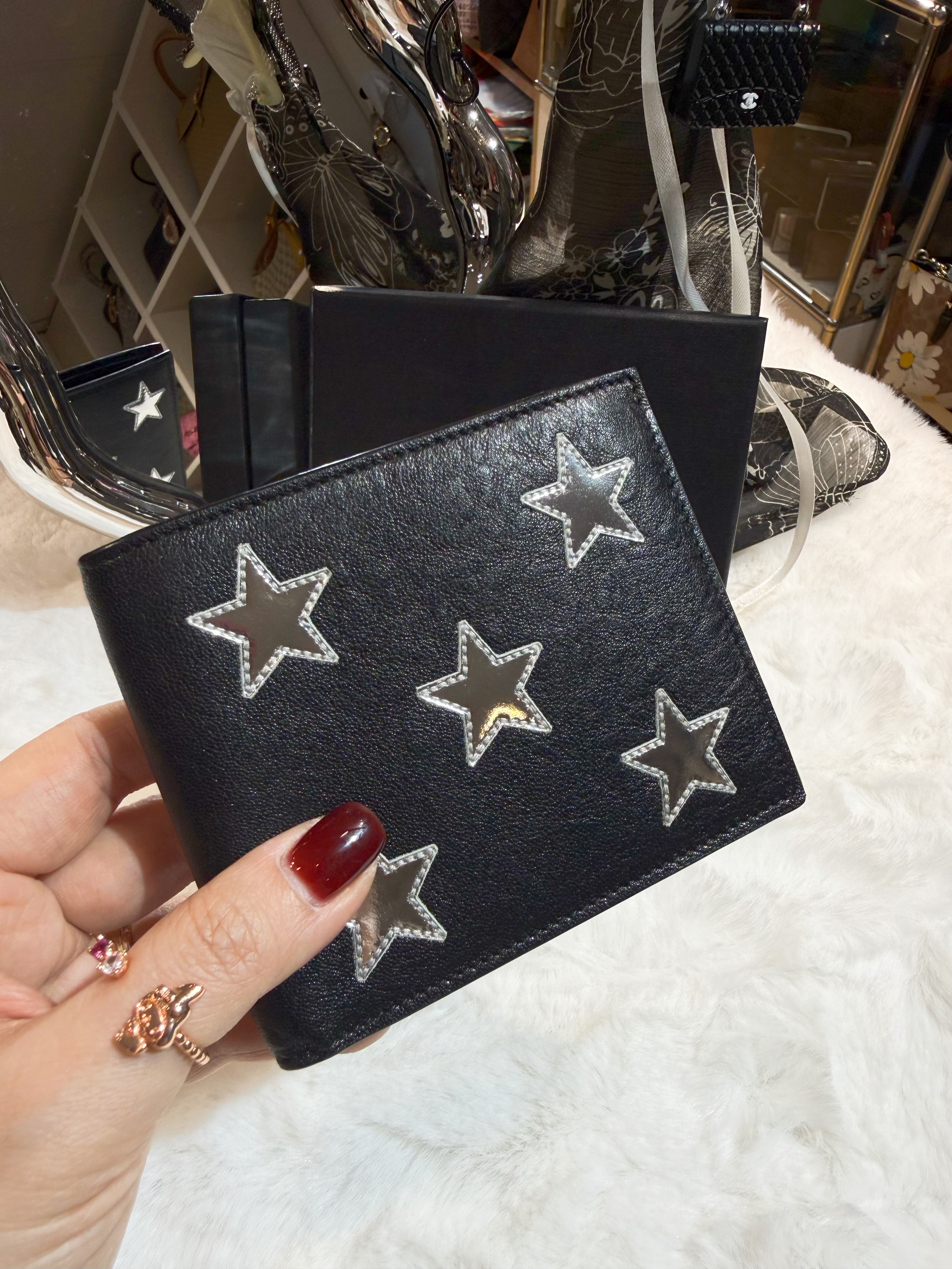 YSL bi fold wallet blk/star