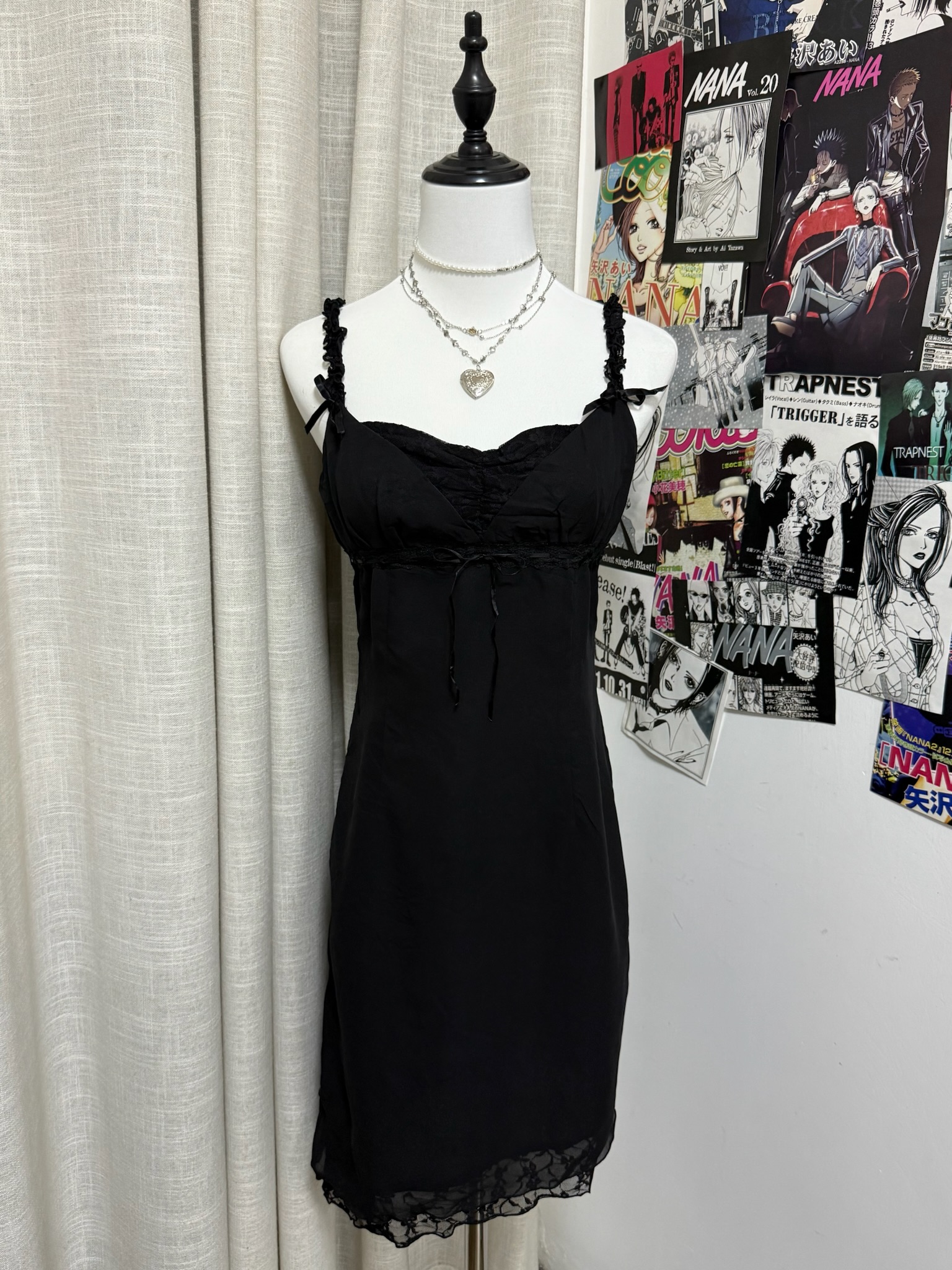 Lace-Trim Ruched Bust Slip Dress