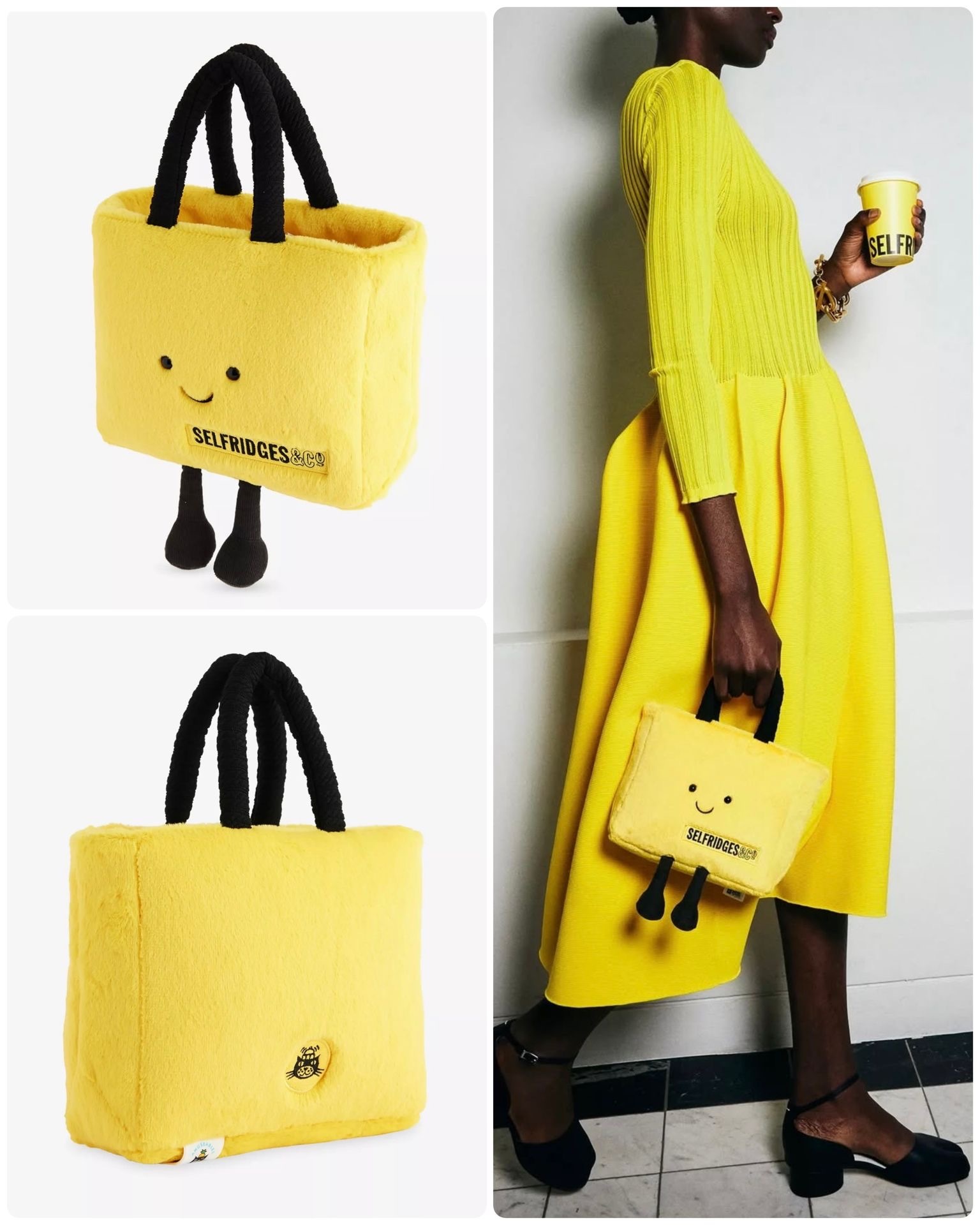 JELLYCAT selfridges BAG 小黃袋