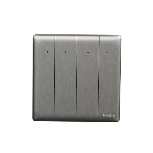 施耐德 Unica X 炫星銀 4位雙控 帶指示燈 開關掣