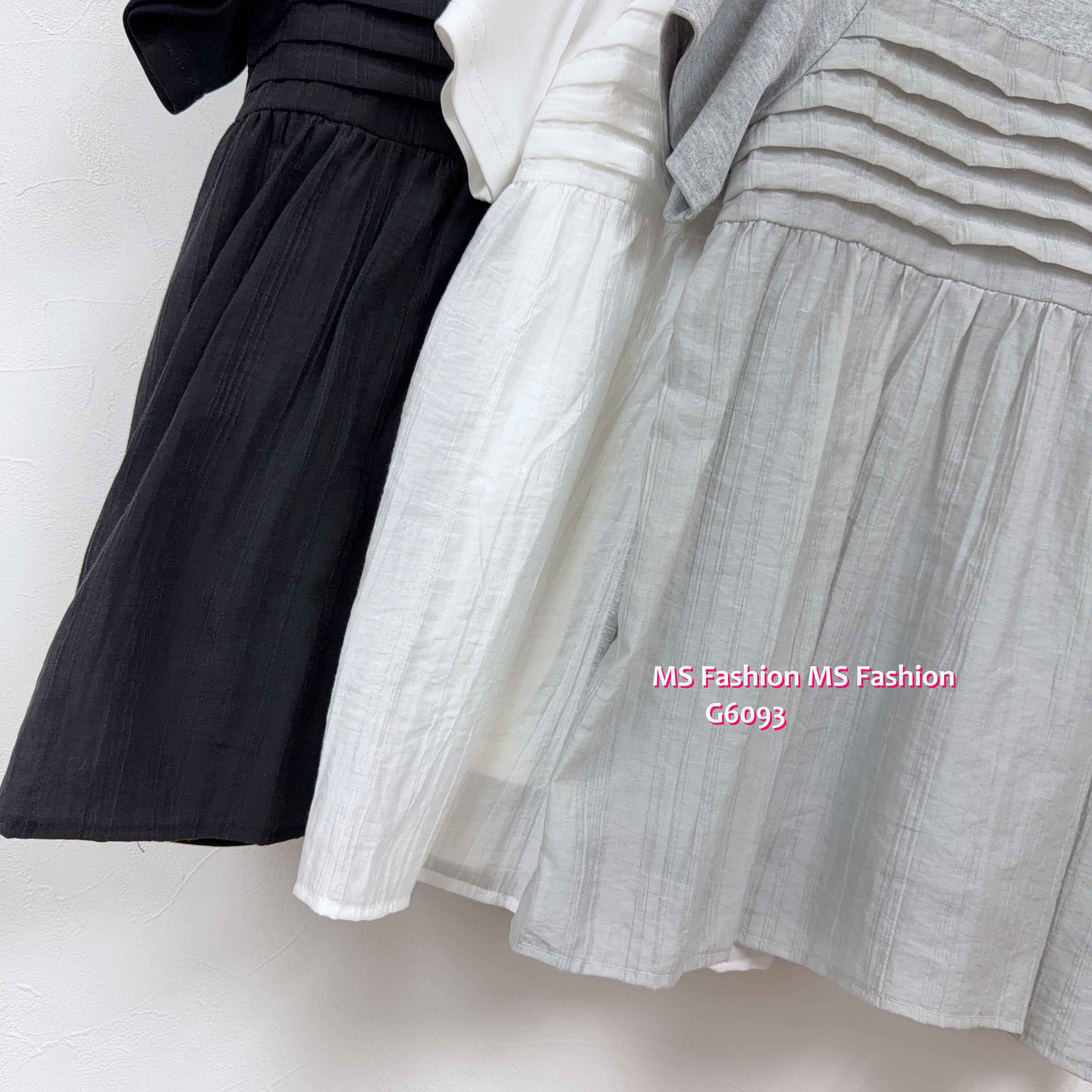 G6093 韓國🇰🇷淨色娃娃拼布top