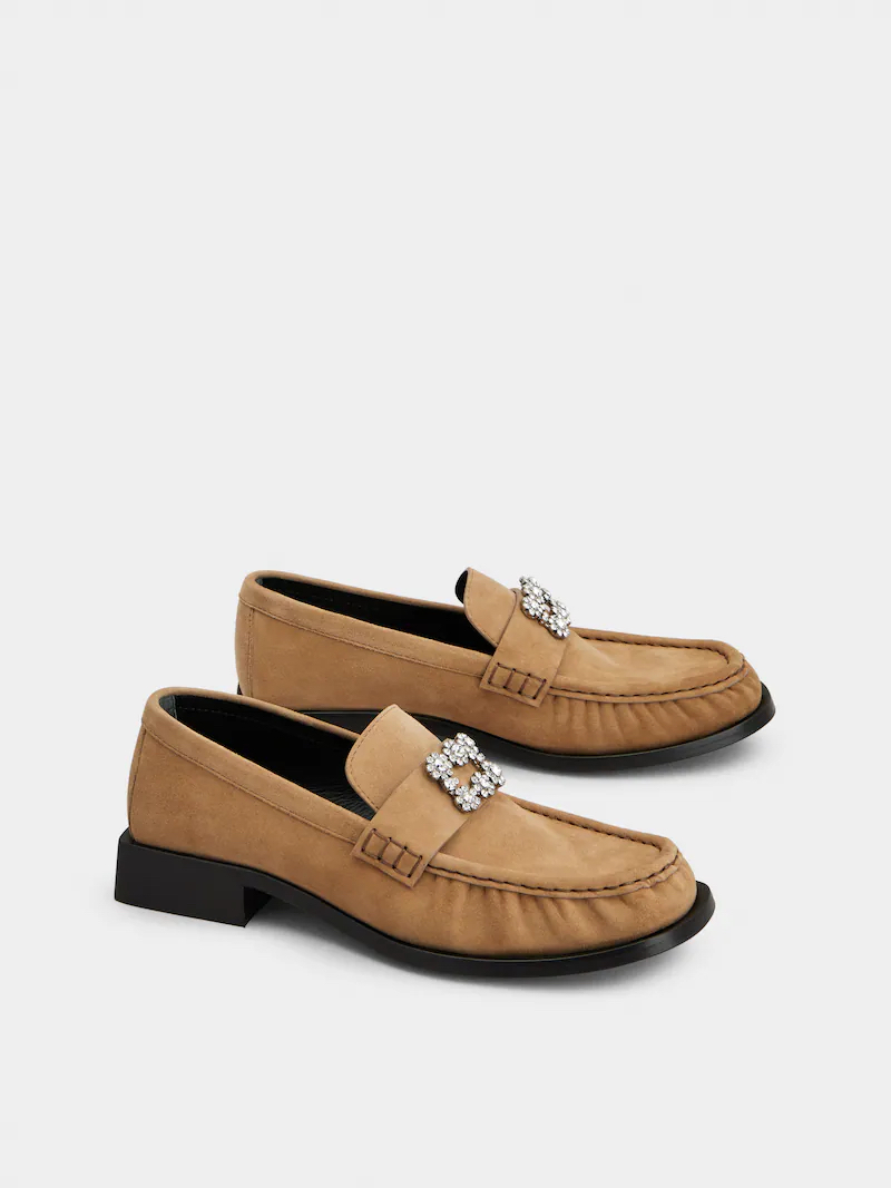 限時優惠🩷新款🆕訂貨🍒RV 花花小鑽扣suede loafer  Size 37.5/38/38.5/39/40/41