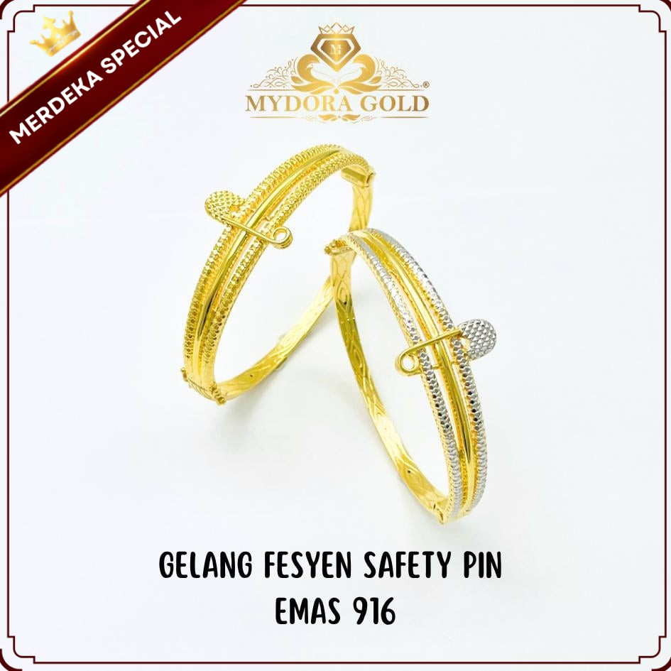 MYDORA Gelang Fesyen Safety Pin l EMAS 916/22K