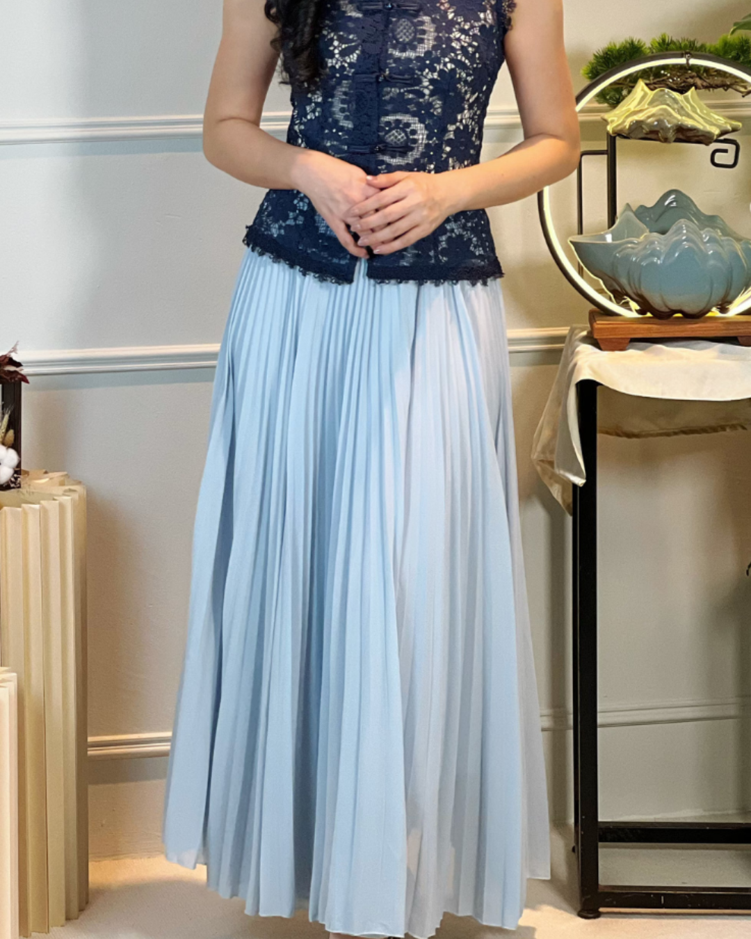 5104 Quintina Pleated A Line Skirt 