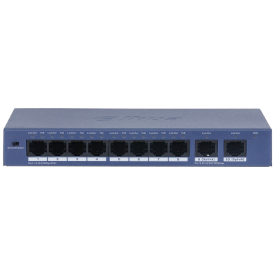 大華 DAHUA S3010-8GT-90 10-Port Unmanaged Desktop Gigabit Switch with 8-Port PoE (香港行貨，一年保用)