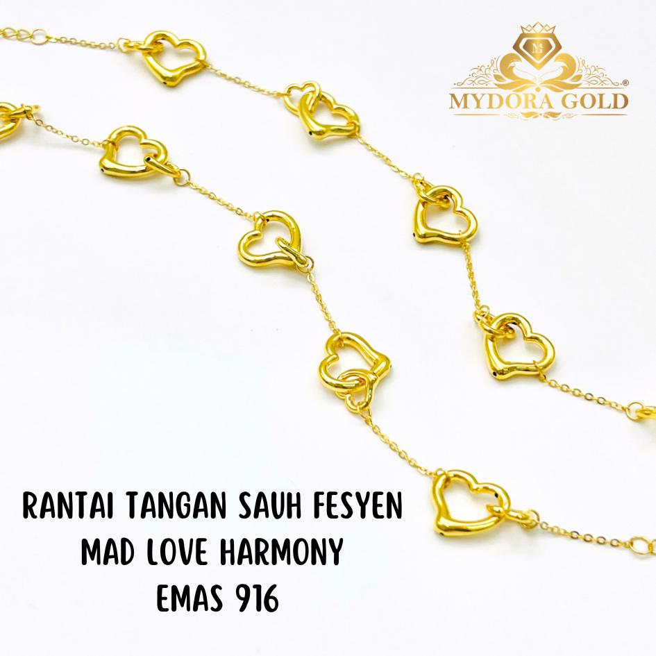 MYDORA Rantai Tangan Sauh Fesyen Mad Love Harmony l EMAS 916/22K